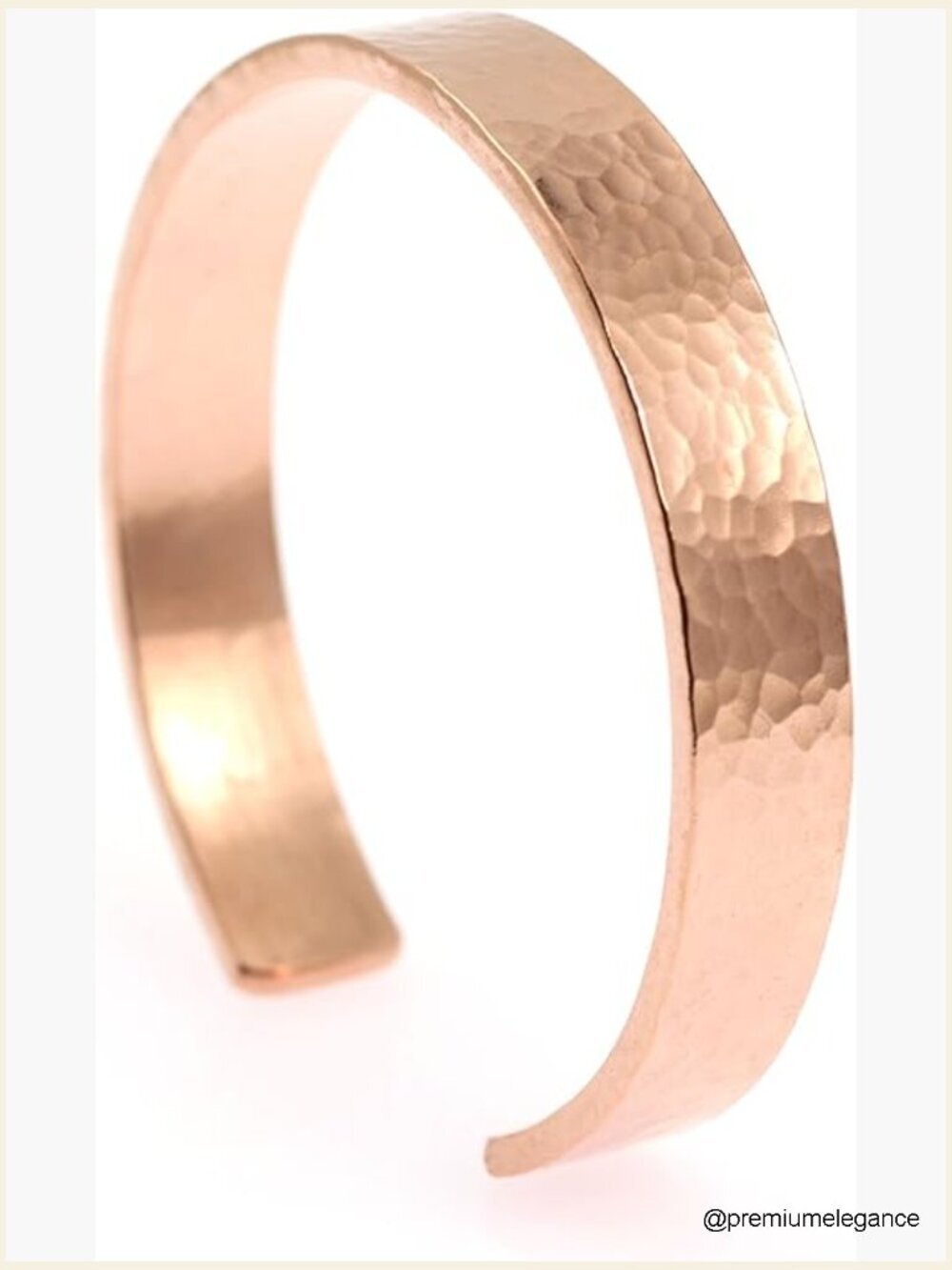 10mm Hammered Solid Copper Cuff Bracelet Handmade Uncoated